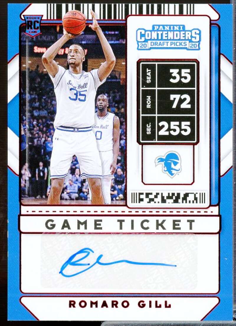 Romaro Gill AU Rookie Card 2020 Contenders Draft Picks Game Ticket Red #104  Image 1