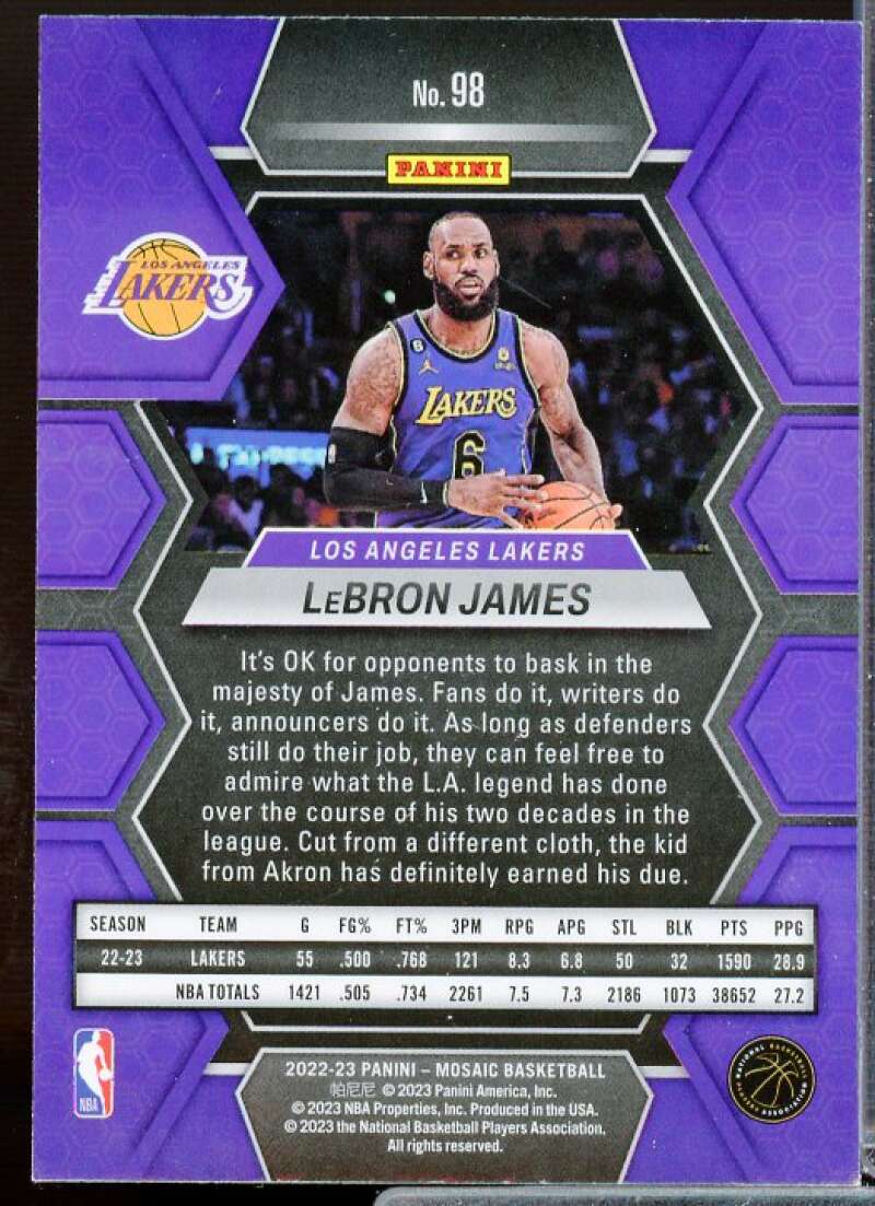 LeBron James Card 2022-23 Panini Mosaic #98  Image 2
