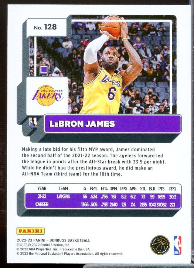 LeBron James Card 2022-23 Donruss #128  Image 2