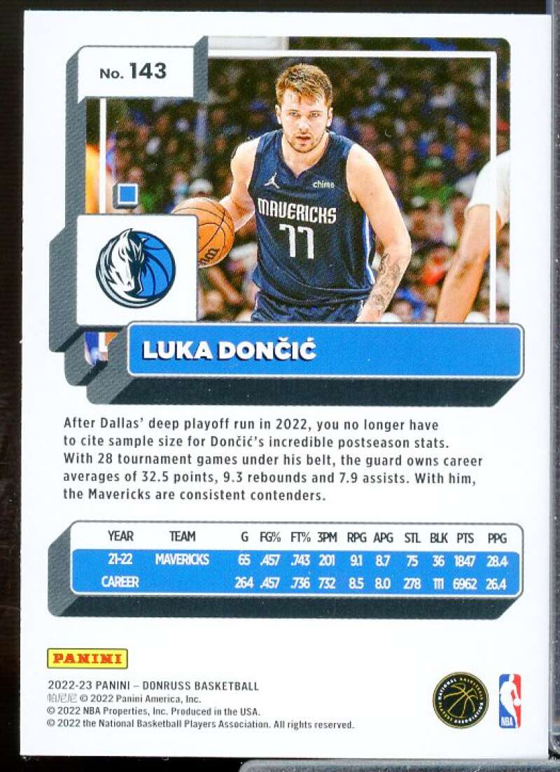 Luka Doncic Card 2022-23 Donruss #143  Image 2