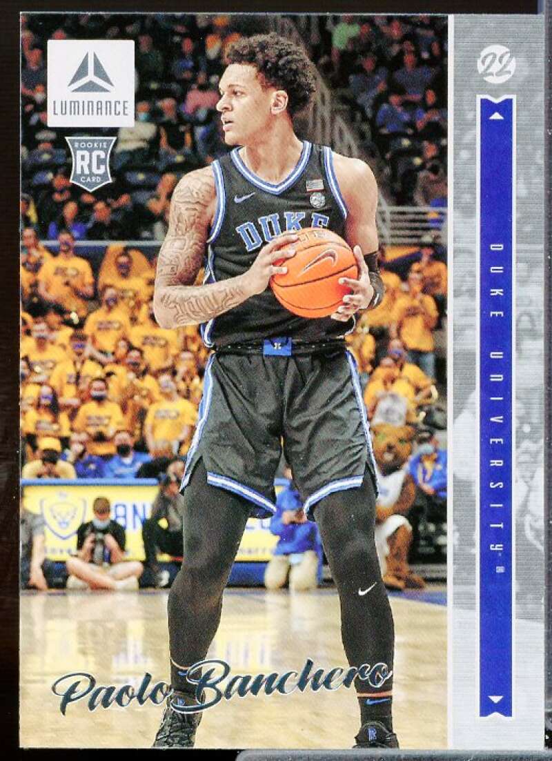 Paolo Banchero Rookie Card 2022-23 Panini Chronicles Draft Picks Luminance #27  Image 1