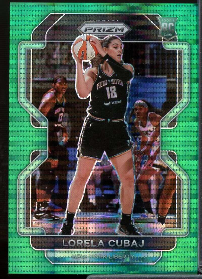 Lorela Cubaj Rookie Card 2022 Panini Prizm WNBA Prizms Green Pulsar #193  Image 1