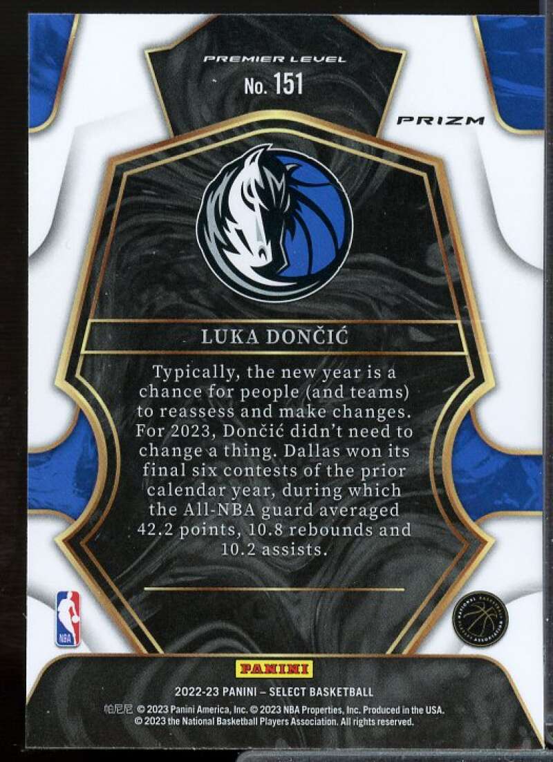 Luka Doncic Card 2022-23 Select Prizms Silver #151  Image 2