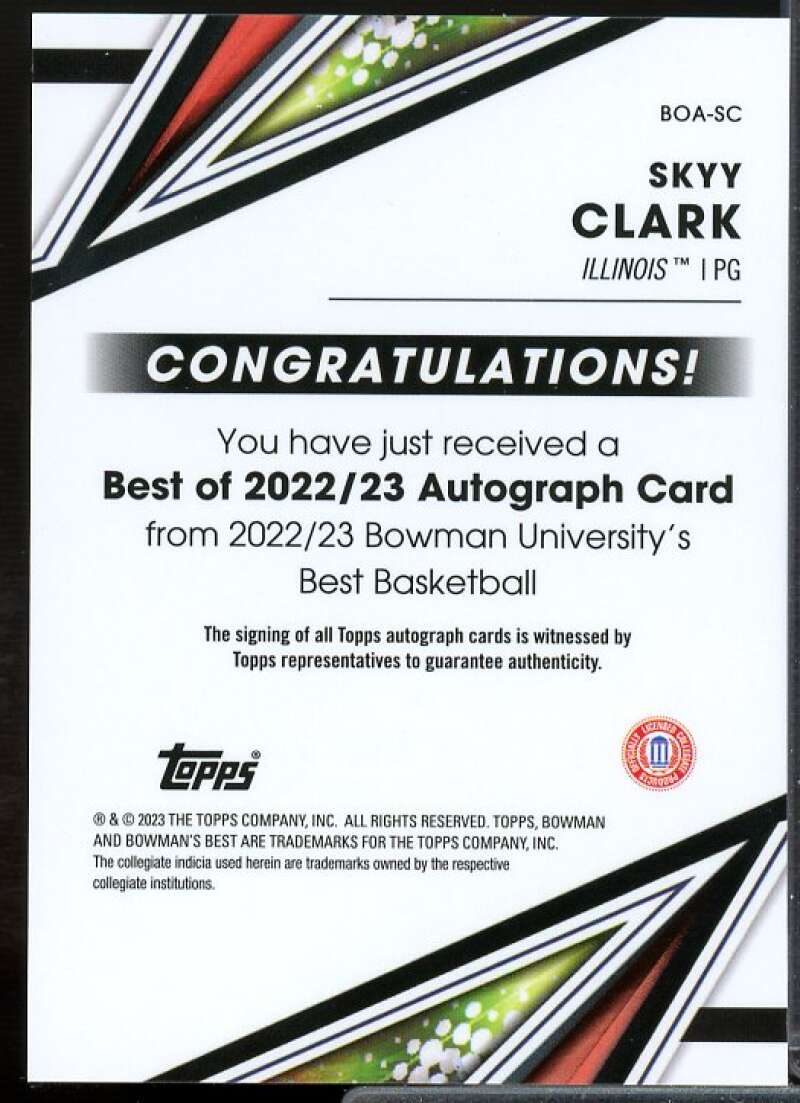 Skyy Clark Rookie 2022-23 Bowman's Best University Best of '22 Autograph #BOASC  Image 2