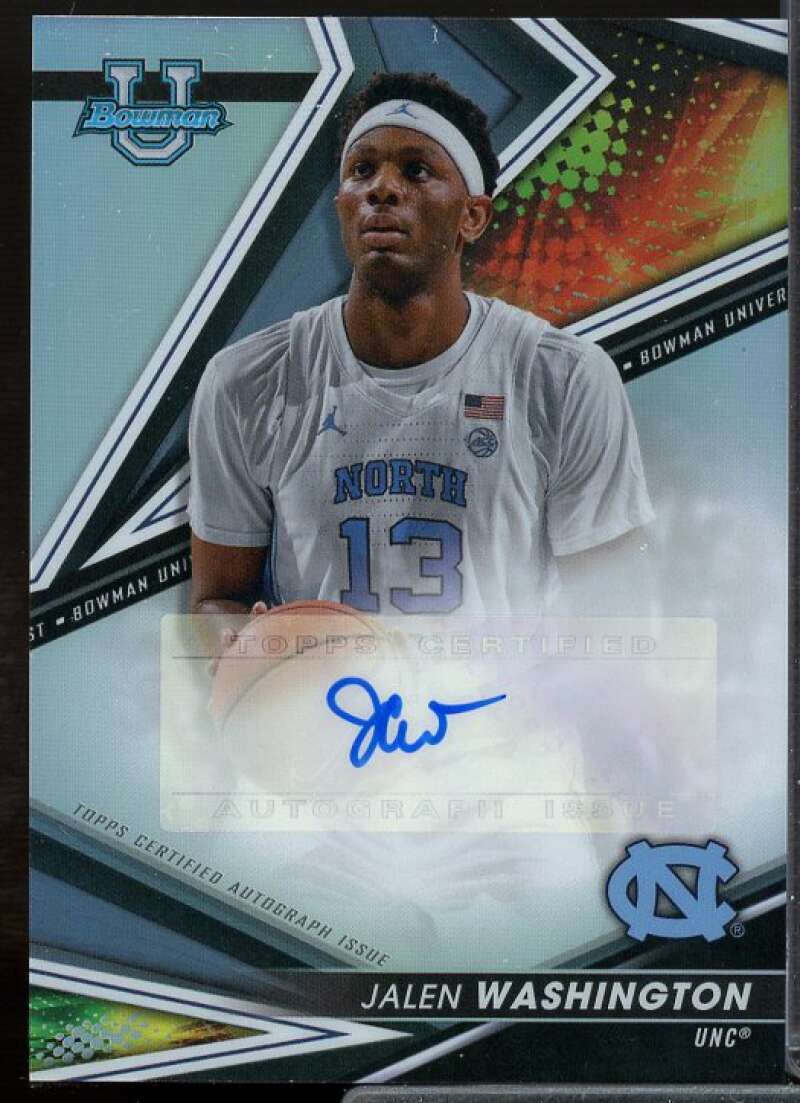 Jalen Washington 2022-23 Bowman's Best University Best of '22 AU Ref #BOAJWA  Image 1
