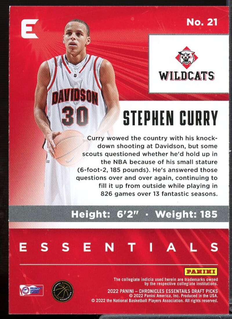 Stephen Curry Card 2022-23 Panini Chronicles Draft Picks Essentials Pink #21  Image 2