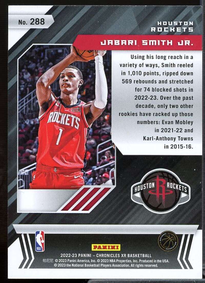 Jabari Smith Jr./XR Rookie Card 2022-23 Panini Chronicles Teal #288  Image 2