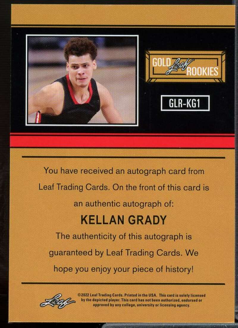 Kellan Grady Rookie Card 2021-22 Leaf Memories '91 Bronze #GLRKG1  Image 2