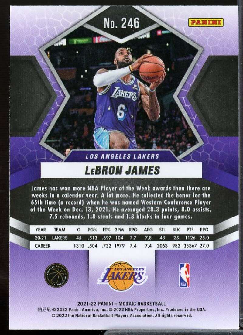 LeBron James NP Card 2021-22 Panini Mosaic #246  Image 2