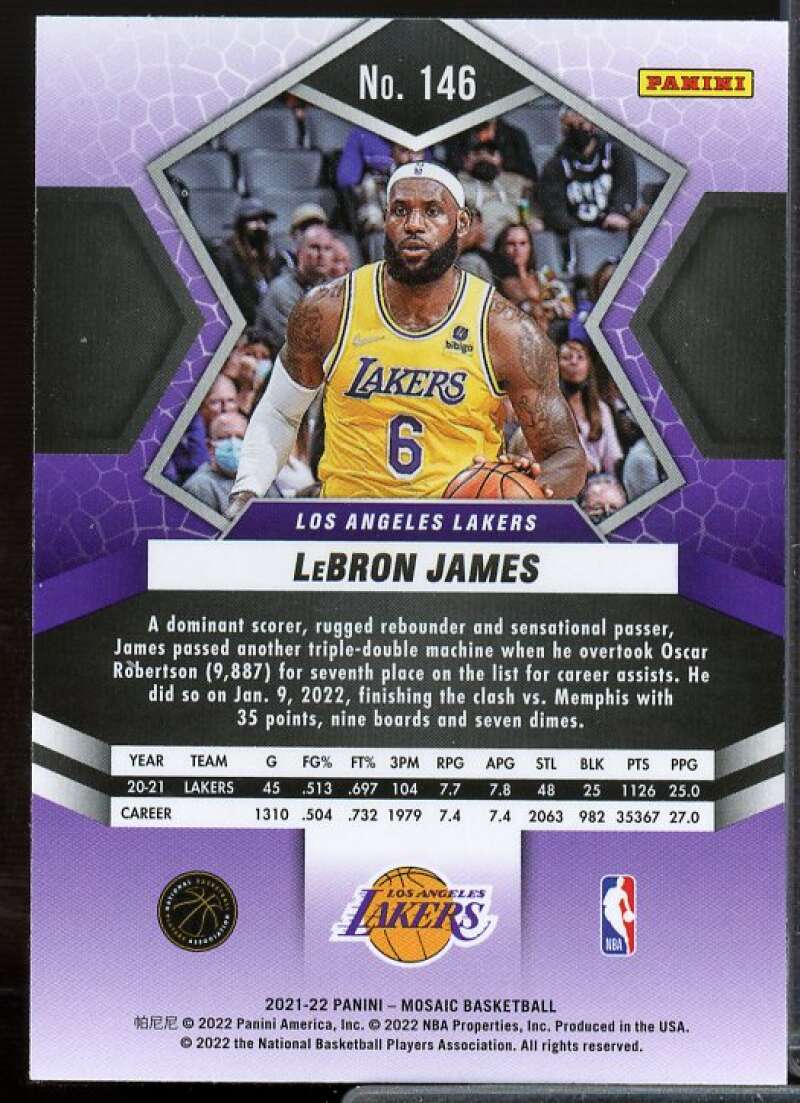 LeBron James Card 2021-22 Panini Mosaic #146  Image 2