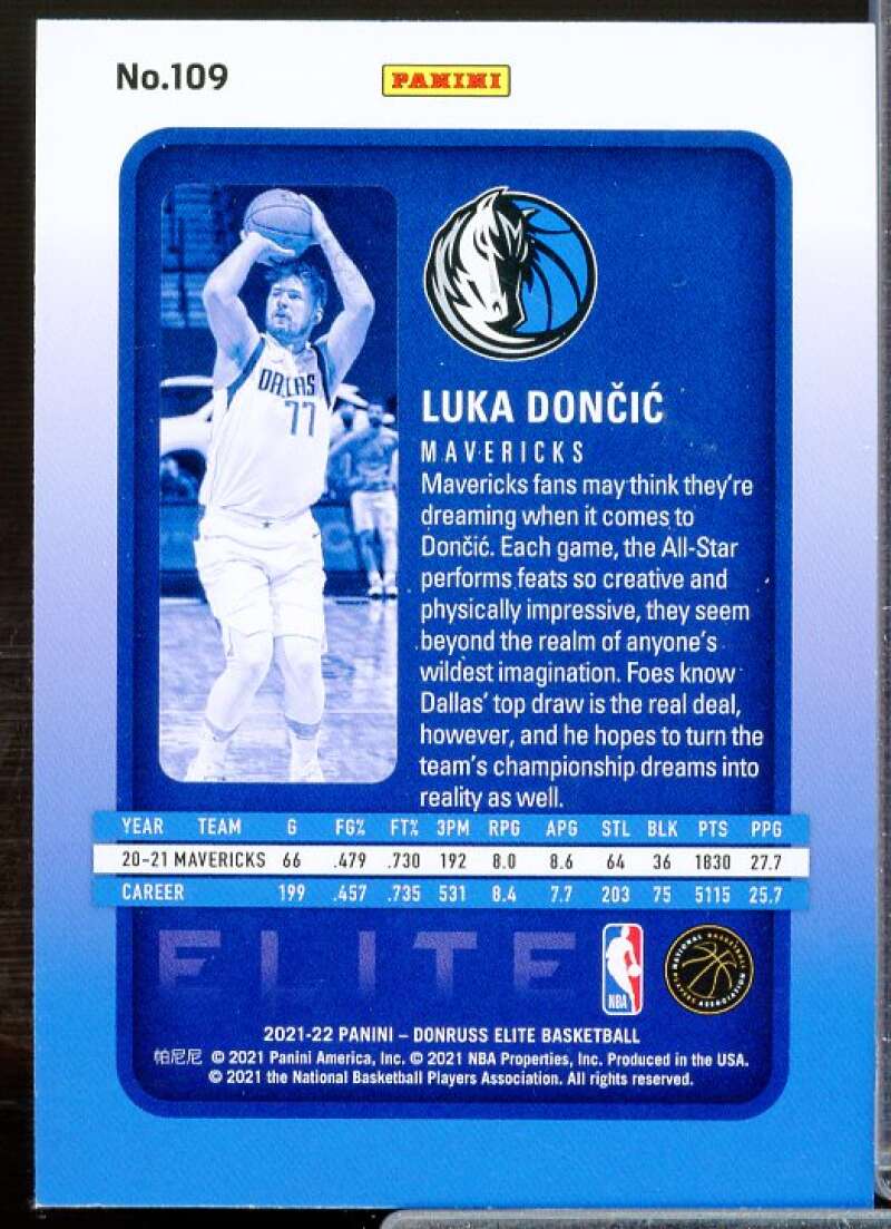 Luka Doncic Card 2021-22 Elite #109  Image 2