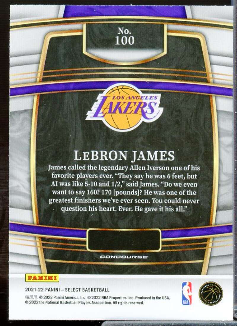 LeBron James Card 2021-22 Select Blue #100  Image 2