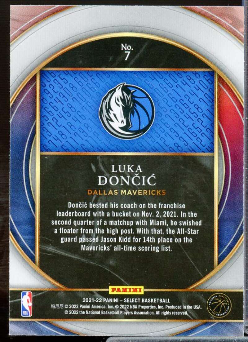 Luka Doncic Card 2021-22 Select Numbers #7  Image 2