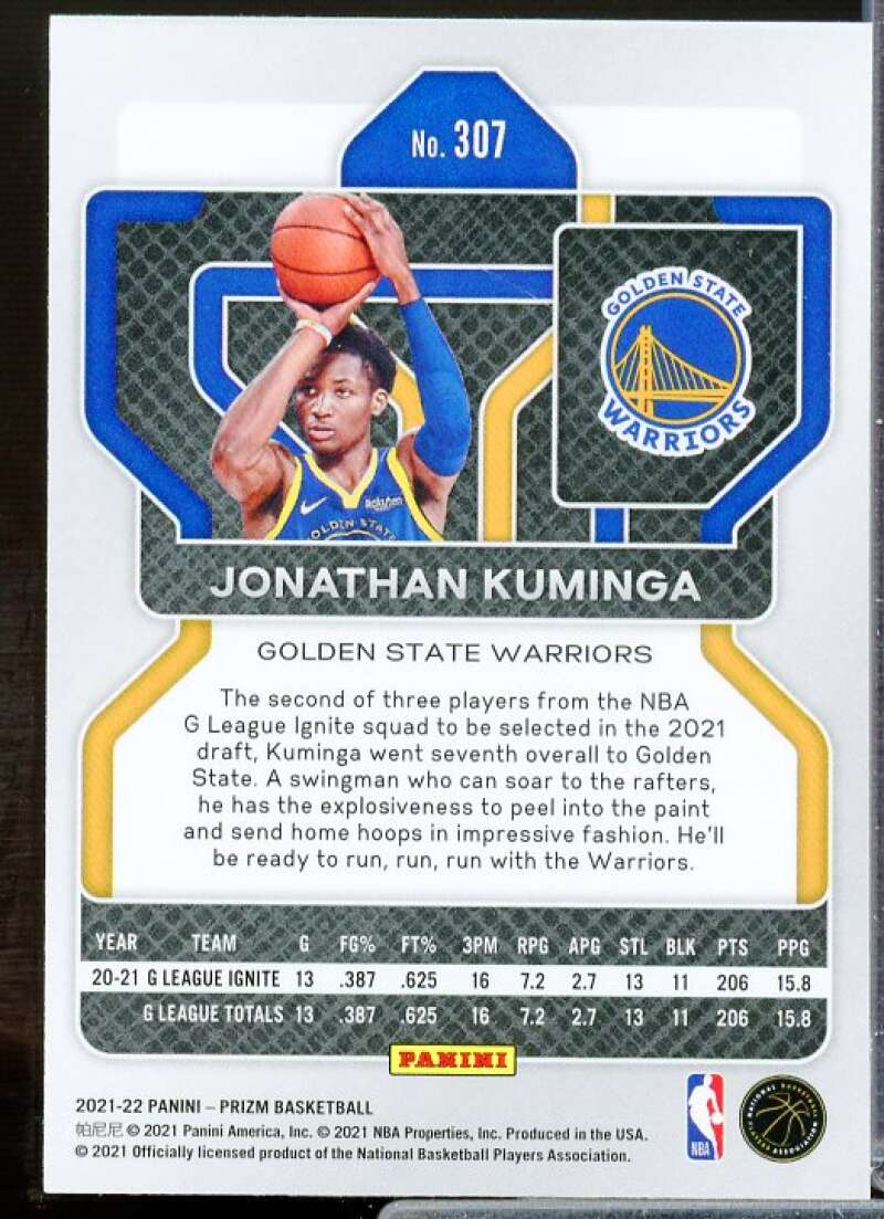 Jonathan Kuminga Rookie Card 2021-22 Panini Prizm #307  Image 2
