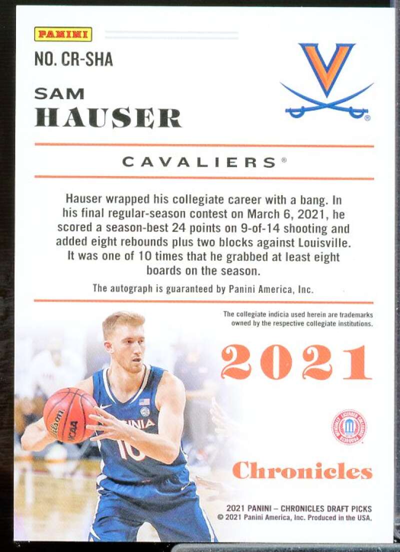 Sam Hauser 2021 Chronicles Draft Picks Chronicles Rookie Signatures Orange #40  Image 2