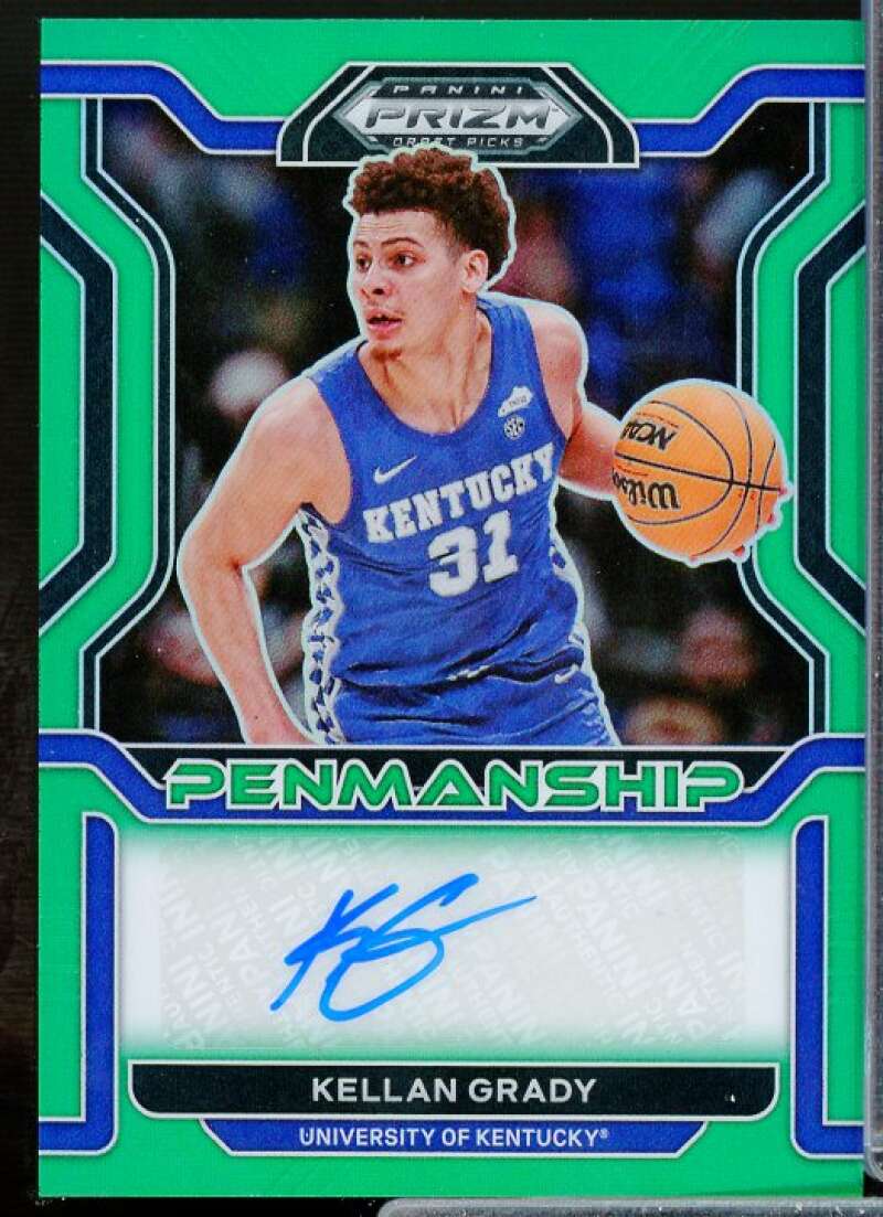 Kellan Grady 2022 Panini Prizm Draft Picks College Penmanship Prizms Green #31  Image 1