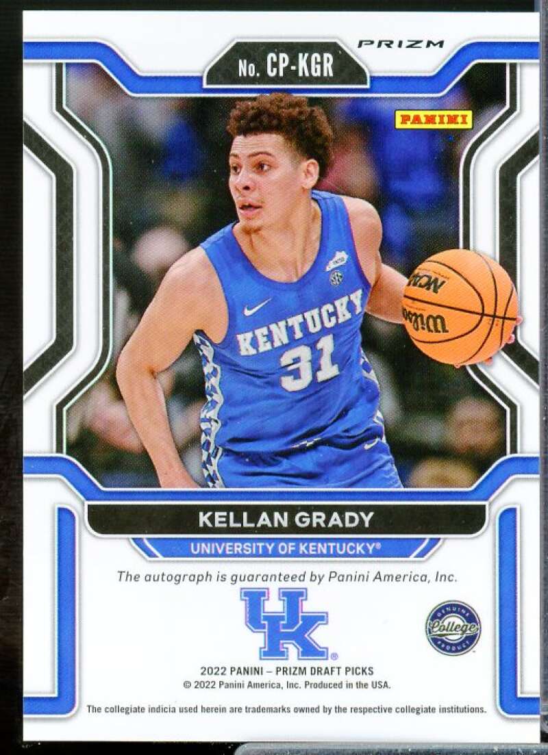 Kellan Grady 2022 Panini Prizm Draft Picks College Penmanship Prizms Green #31  Image 2