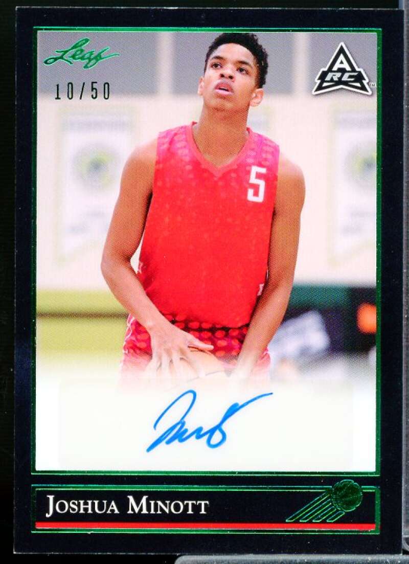 Joshua Minott Rookie Card 2021-22 Leaf Memories '92 Green #BGJM1  Image 1