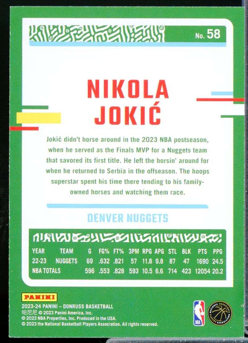 Nikola Jokic Card 2023-24 Donruss #58  Image 2
