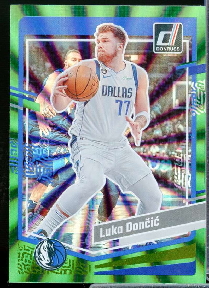 Luka Doncic Card 2023-24 Donruss Holo Green Laser #141  Image 1