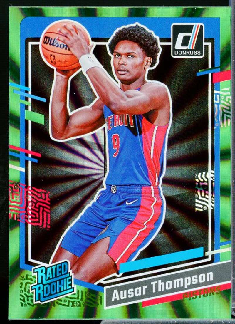 Ausar Thompson Rookie Card 2023-24 Donruss Holo Green Laser #228  Image 1