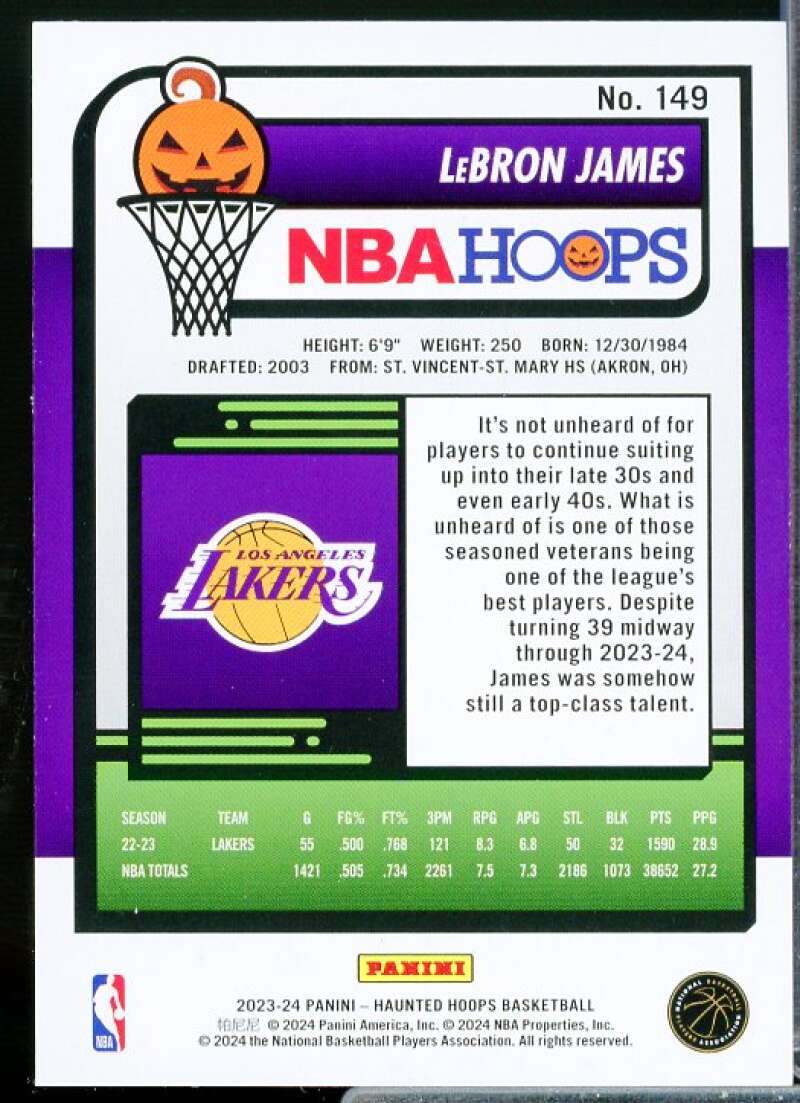 LeBron James Card 2023-24 Hoops Haunted Hoops #149  Image 2