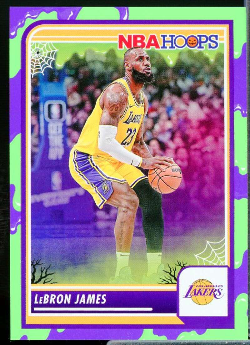 LeBron James Card 2023-24 Hoops Haunted Hoops Green #149  Image 1