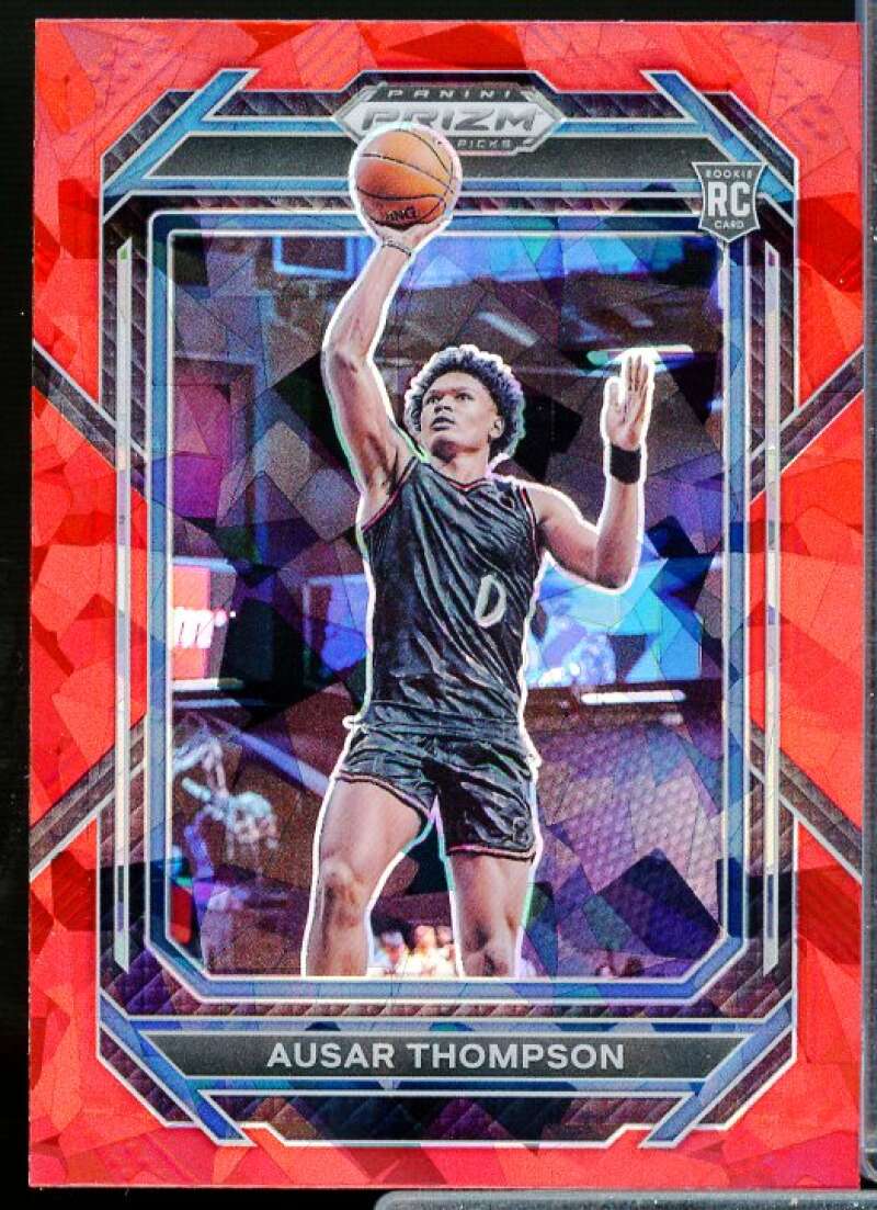 Ausar Thompson Rookie Card 2023-24 Panini Prizm Draft Picks Prizms Red Ice #17  Image 1