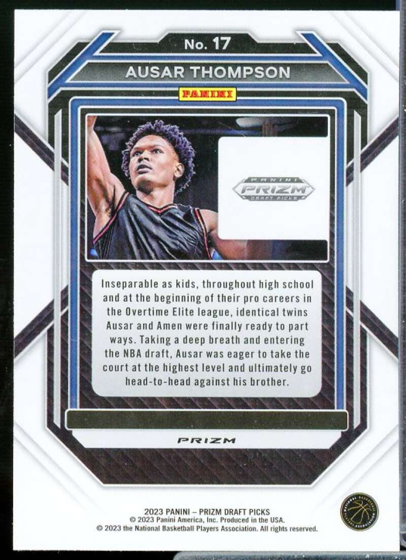 Ausar Thompson Rookie Card 2023-24 Panini Prizm Draft Picks Prizms Red Ice #17  Image 2