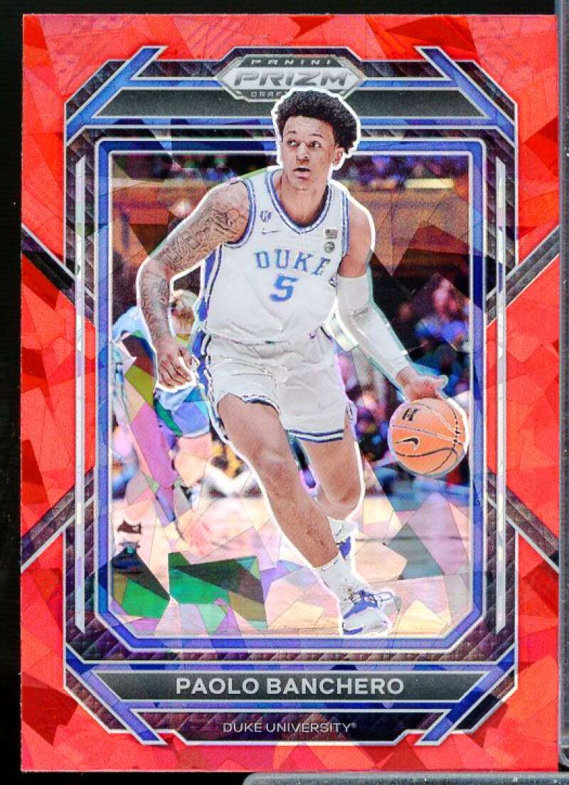 Paolo Banchero Card 2023-24 Panini Prizm Draft Picks Prizms Red Ice #74  Image 1