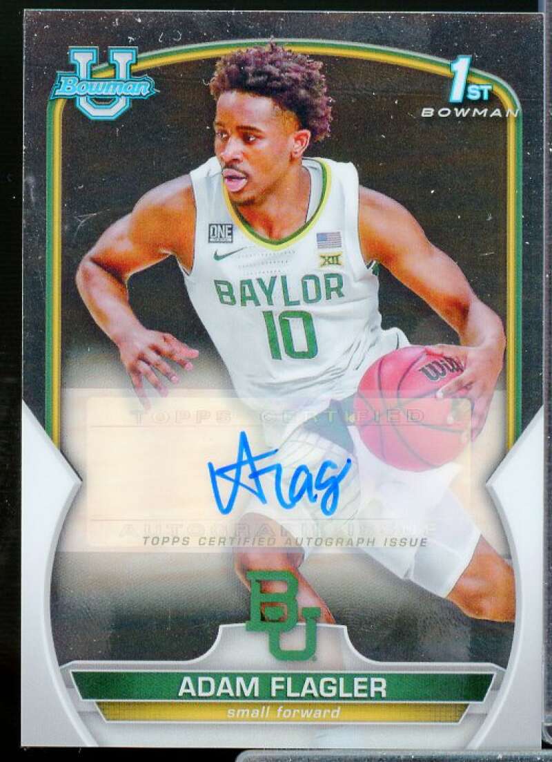 Adam Flagler Rookie 2022-23 Bowman Chrome University Prospect Autographs #16  Image 1