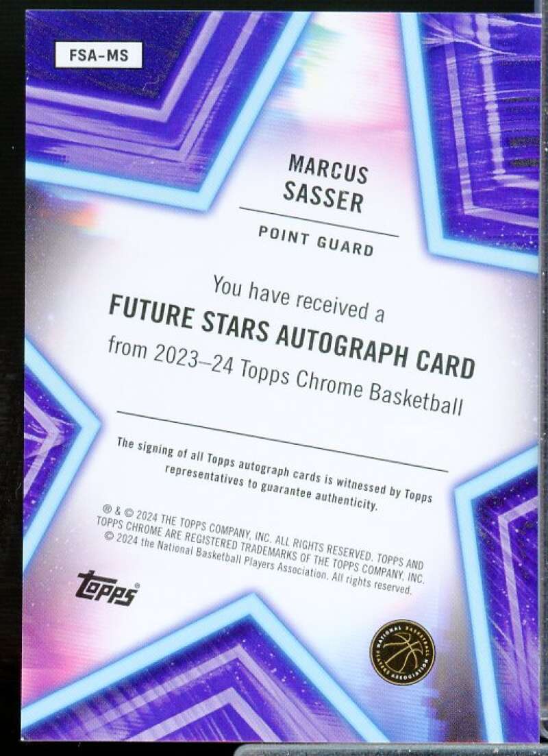 M. Sasser Rookie 2023 Topps Chrome Future Stars AU Blue Basketball Ref #FSAMS  Image 2