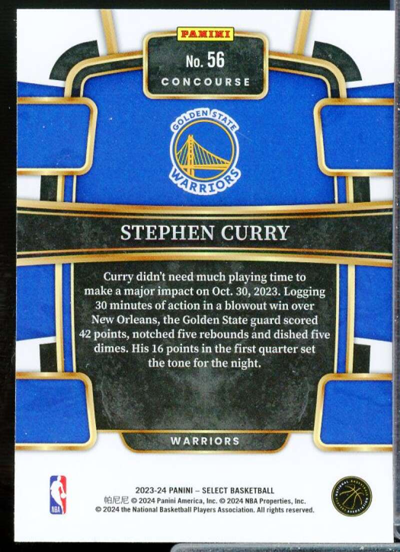 Stephen Curry Card 2023-24 Select Blue #56  Image 2