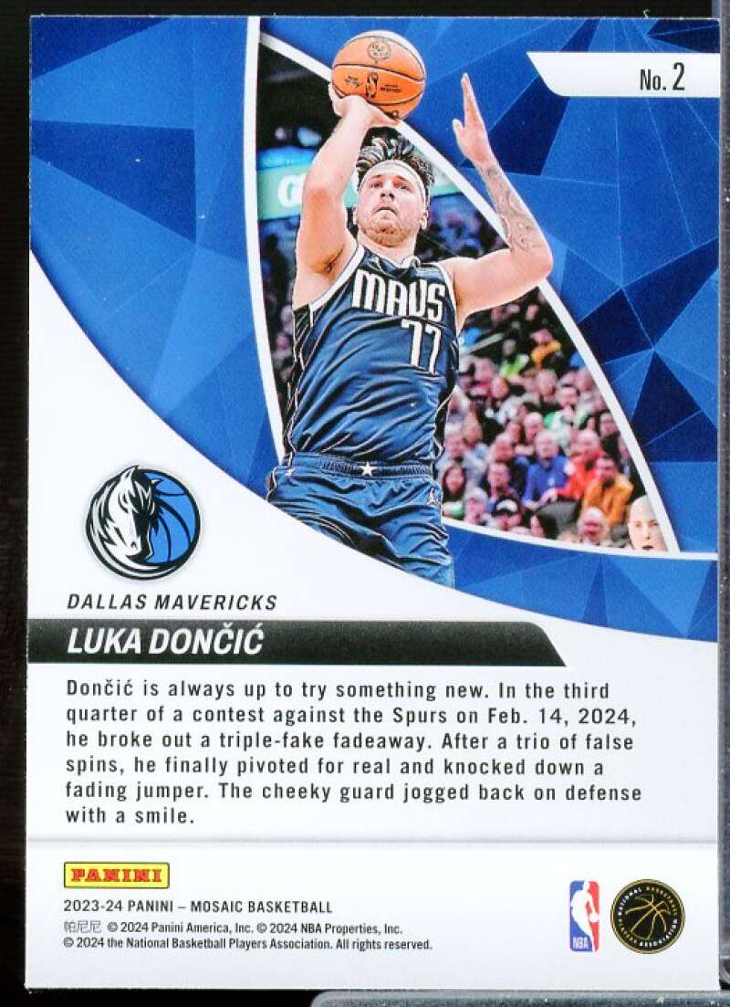 Luka Doncic Card 2023-24 Panini Mosaic Elevate #2  Image 2