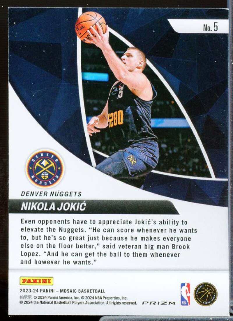 Nikola Jokic Card 2023-24 Panini Mosaic Elevate Mosaic #5  Image 2