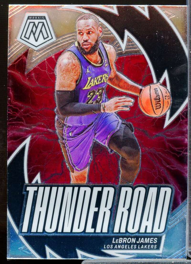 LeBron James Card 2023-24 Panini Mosaic Thunder Road #9  Image 1