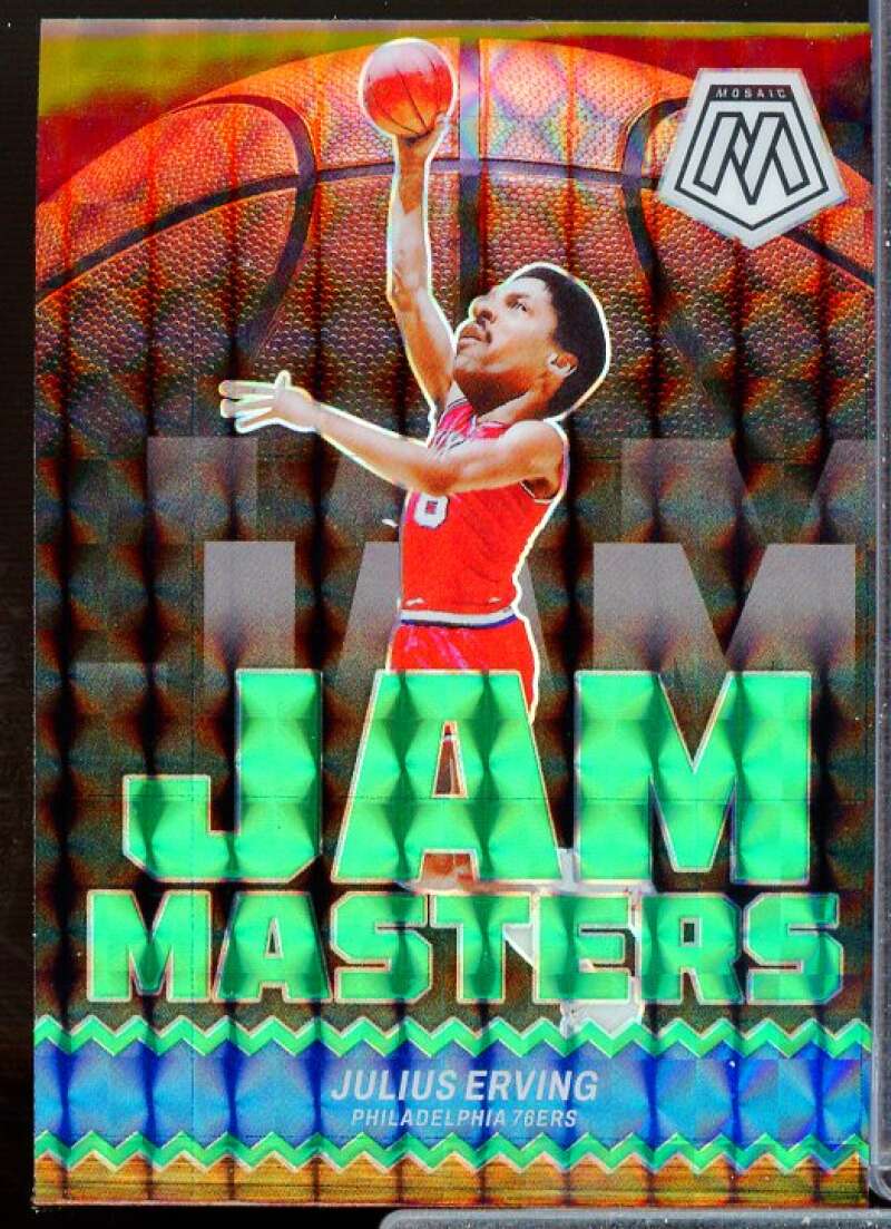 Julius Erving Card 2023-24 Panini Mosaic Jam Masters Mosaic Green #9  Image 1