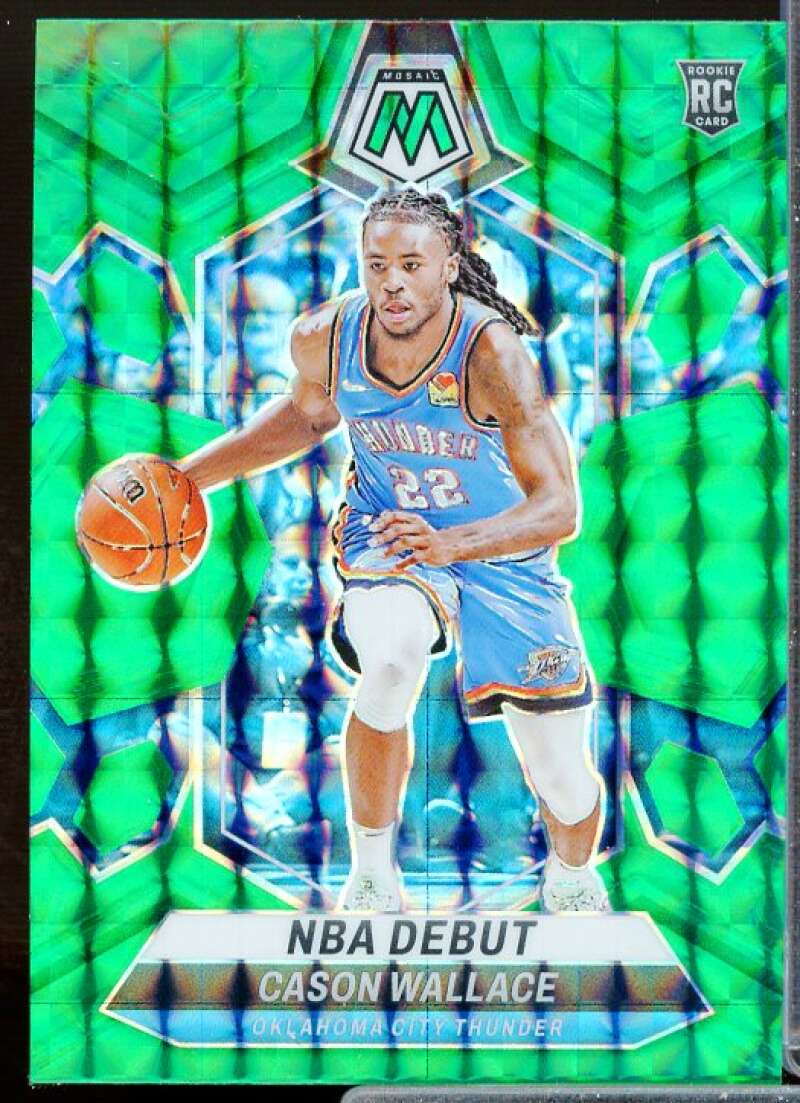 Cason Wallace/NBA Debut Rookie Card 2023-24 Panini Mosaic Mosaic Green #258  Image 1