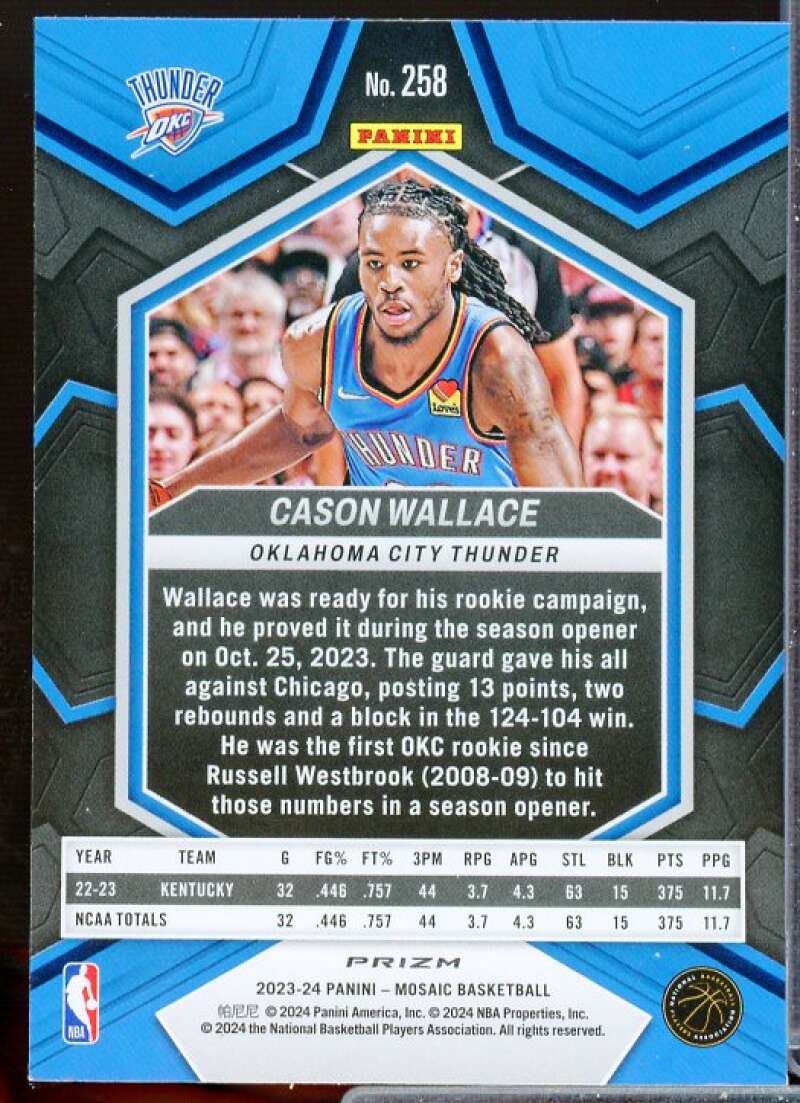 Cason Wallace/NBA Debut Rookie Card 2023-24 Panini Mosaic Mosaic Green #258  Image 2