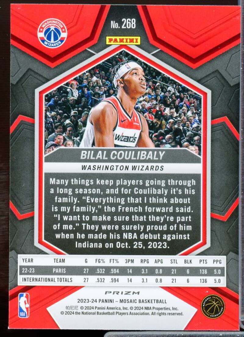 Bilal Coulibaly/NBA Debut Rookie Card 2023-24 Panini Mosaic Mosaic #268  Image 2