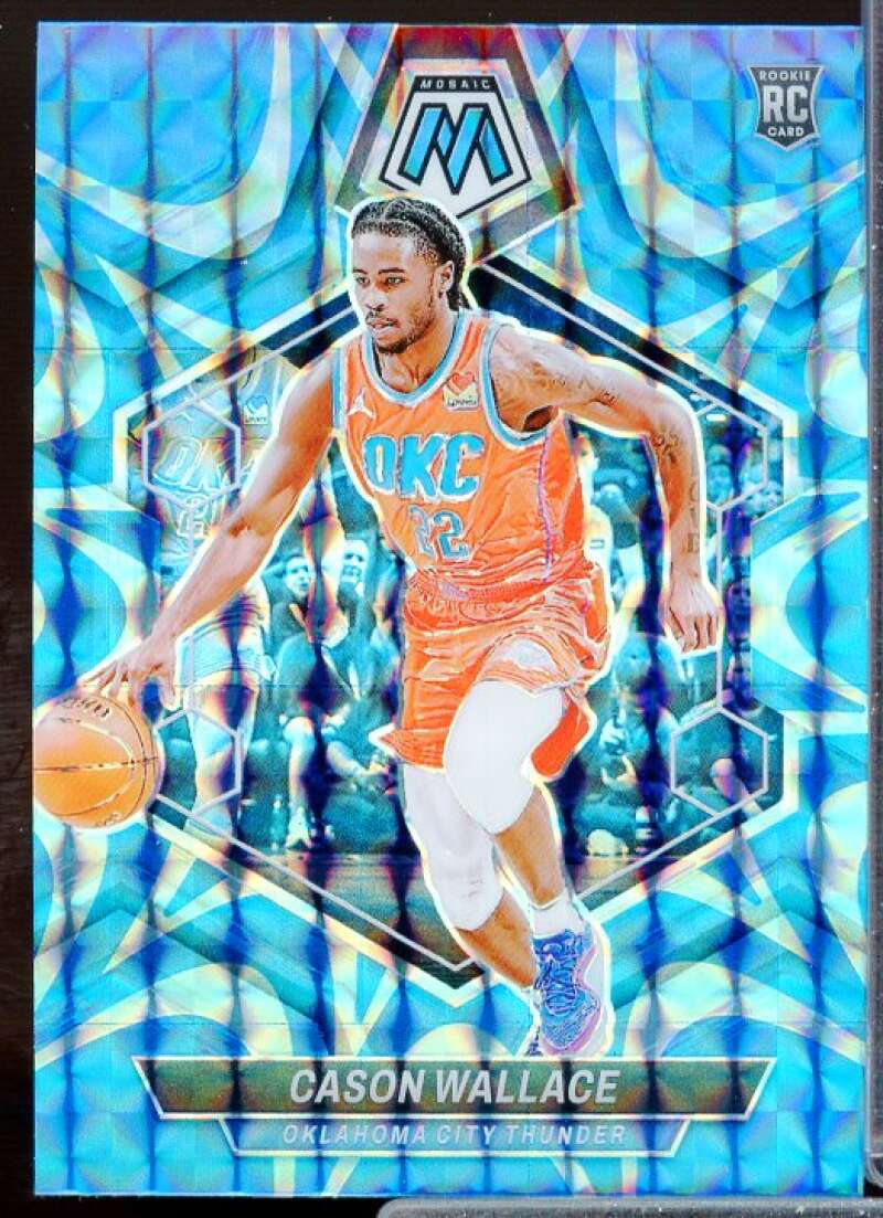 Cason Wallace Rookie Card 2023-24 Panini Mosaic Mosaic Reactive Blue #218  Image 1
