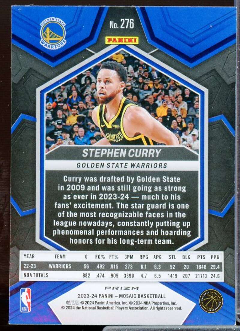 Stephen Curry/City Edition Card 2023-24 Panini Mosaic Mosaic Reactive Blue #276  Image 2