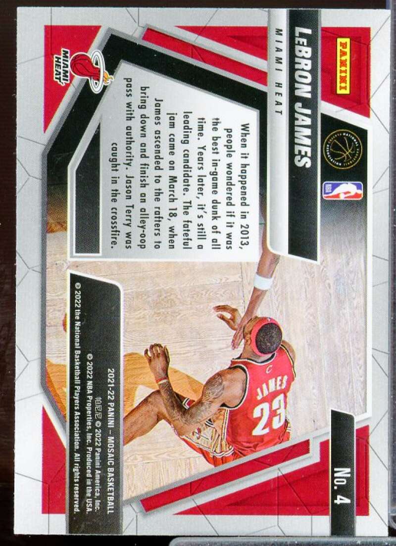 LeBron James Card 2021-22 Panini Mosaic Moments in Time #4  Image 2