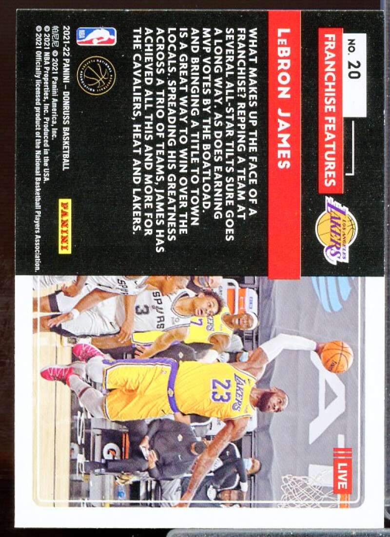 LeBron James Card 2021-22 Donruss Franchise Features #20  Image 2