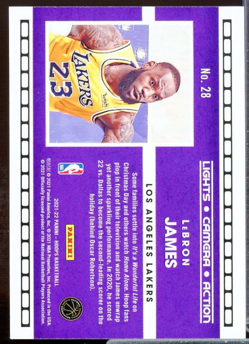 LeBron James Card 2021-22 Hoops Lights Camera Action #28  Image 2