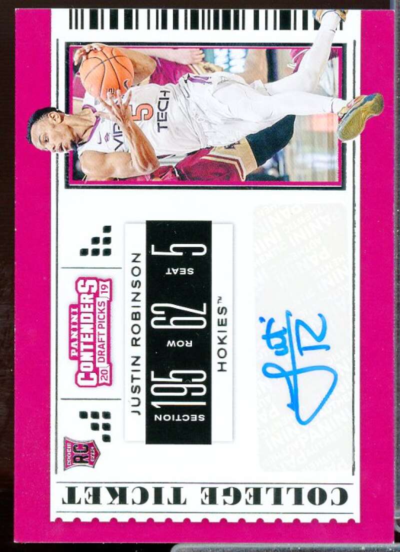 Justin Robinson AU Rookie Card 2019-20 Panini Contenders Draft Picks #108  Image 1