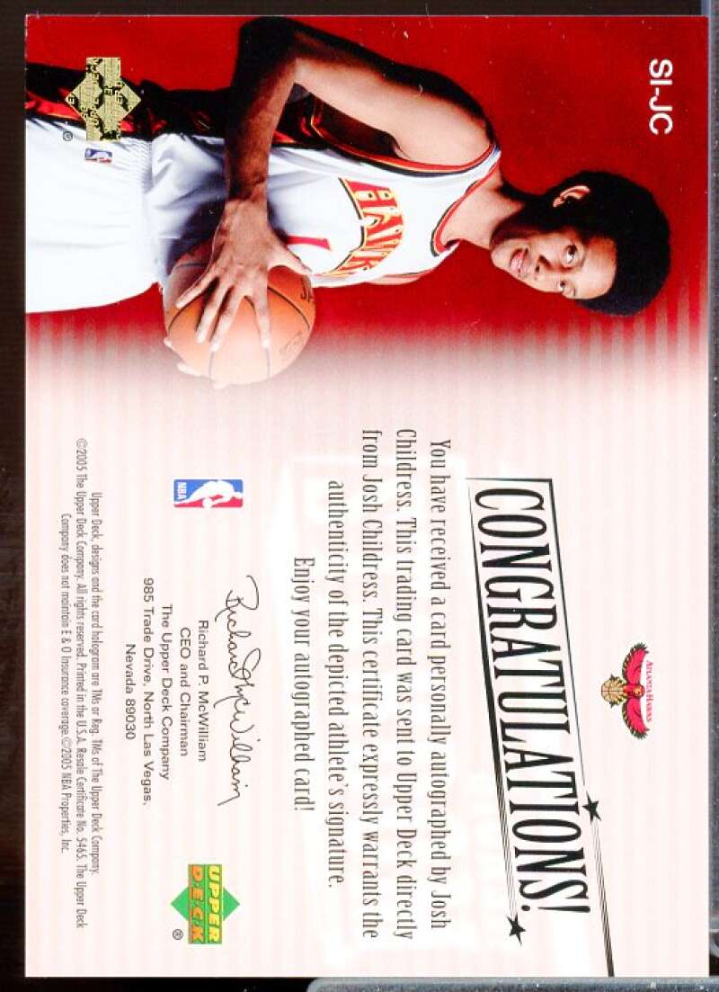 Josh Childress Rookie Card 2004-05 Upper Deck Trilogy Signs of Stardom #JC  Image 2