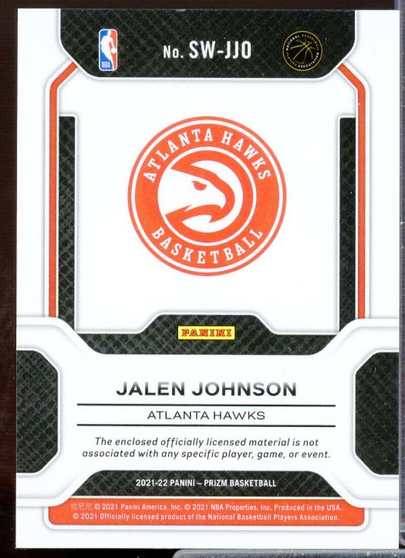 Jalen Johnson Rookies Card 2021-22 Panini Prizm Sensational Swatches #80  Image 2