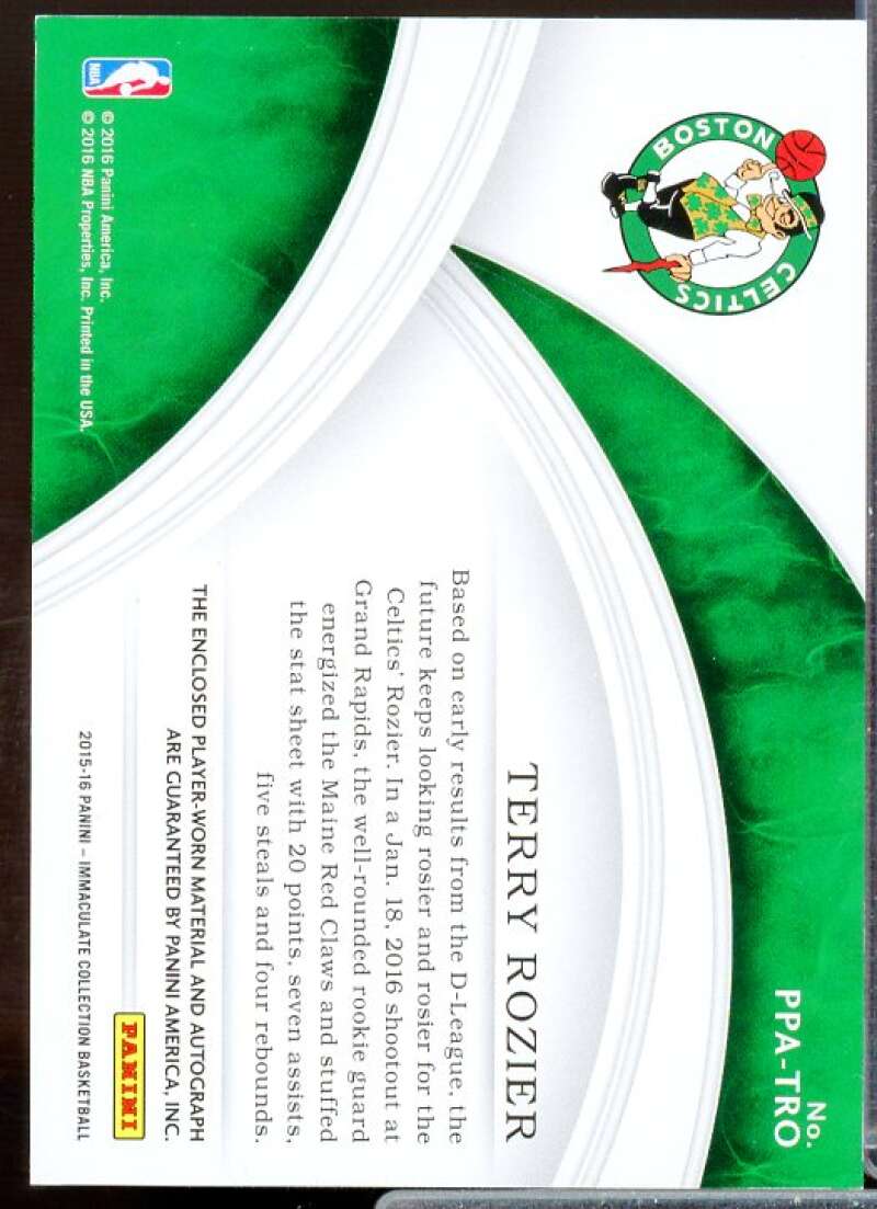 Terry Rozier Rookie 2015 Immaculate Collection Premium Auto Patches #PPATRO  Image 2
