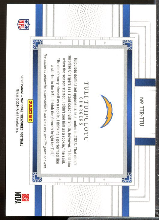 Tuipulotu Rookie 2023 Treasures Tremendous Treasures Rookies Holo Silver #45  Image 2